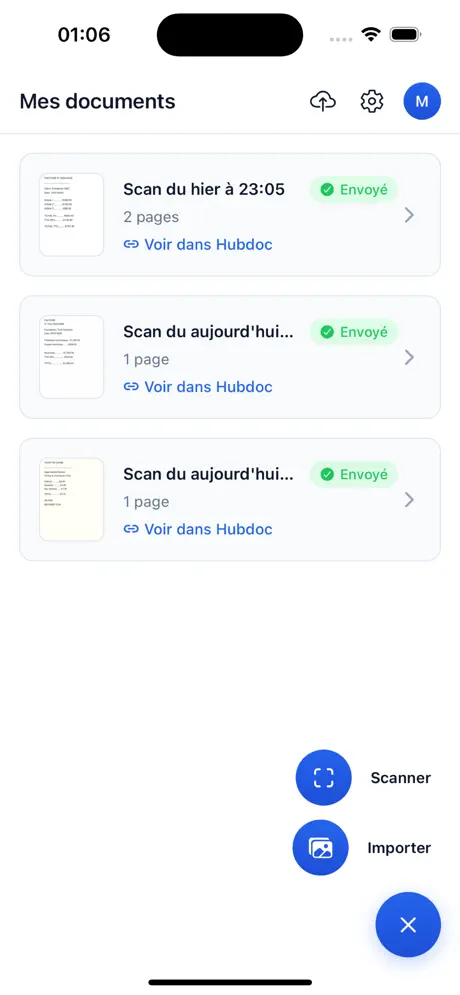 HubDoc Scan — Scannez vos documents depuis votre iPhone